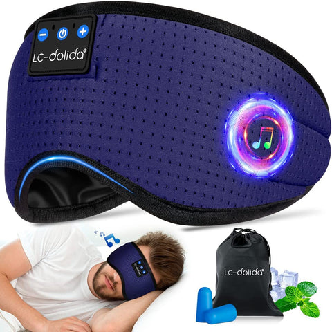 Bluetooth Sleep Mask with Headphones,  Breathable Sleep Headphones Eye Mask for Sleeping Built-In Comfortable HD Speakers,Sleep Aids for Adults Cool Gadgets for Men Women