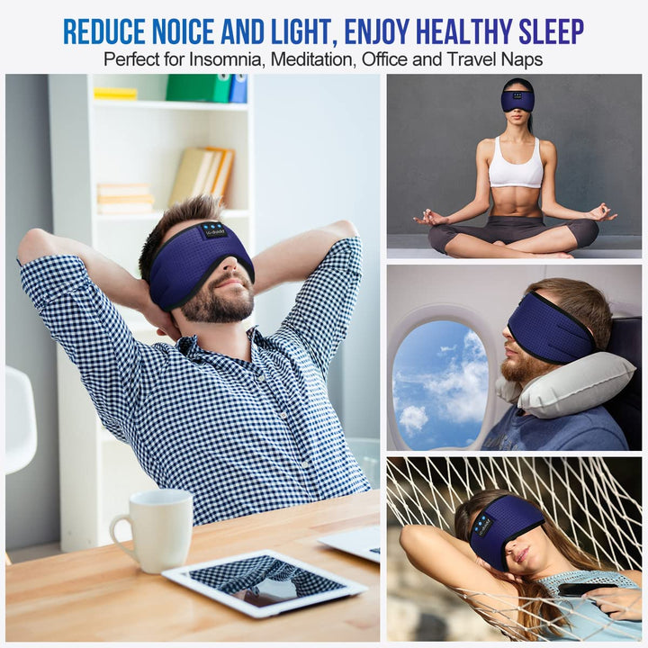 Bluetooth Sleep Mask with Headphones,  Breathable Sleep Headphones Eye Mask for Sleeping Built-In Comfortable HD Speakers,Sleep Aids for Adults Cool Gadgets for Men Women
